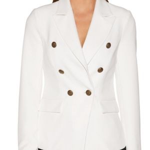 White Boston Proper Crepe Blazer